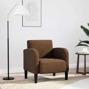 Vidaxl Sedežna garnitura z nasloni za roke rjava 54 cm umetno usnje