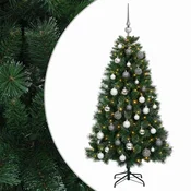 Vidaxl Umetna božična jelka z bučko 120 cm 150 LED Toplo bela
