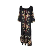 Rody’s forever Obleka Lässiges Damenkleid RL25 , Črna/gelb , marimea L črna