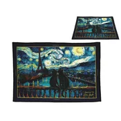 Carmani, nočna preproga 60x40cm - navdihnjena z VAN Goghom/Zvezdna noč in mačkami