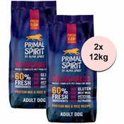 Primal Spirit Dog 60% Wilderness Dog – iberska svinjina 2x12kg