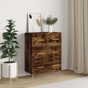 Greatstore Komoda dimljeni hrast 69,5x34x90 cm inženirski les