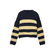 Pull&Bear Pulover temno modra/svetlo rumena