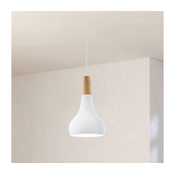 Eglo 901177-Lestenec na vrvici SABINAR 1xE27/60W/230V d.18cm bela-FSC certifikat