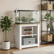vidaXL Stojalo za akvarij PANAMA Bela in rjava 60 x 30 x 60 cm