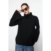 Trendyol Black Soft Textured Turtleneck Knitwear Sweater