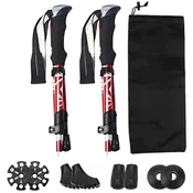MG Nordic Walking trekking štapovi 34 -127 cm, crveni