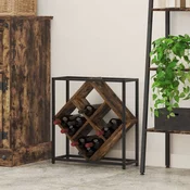 vidaXL vidaXL Stojala za vino Prekajeno hrast Kovinski okvir in lesene police, (22094911)