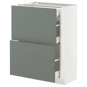 METOD / MAXIMERA Pod.ormaric i 2fronta/3fioke, bela/Nickebo mat sivozelena, 60x37 cm