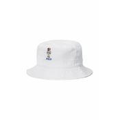 Otroški bombažni klobuk Polo Ralph Lauren bela barva, 322945504001