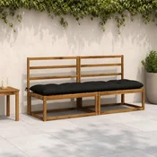 vidaXL Blazina za klop VIANEN 100% poliester Črna 190 x 50 x 12 cm