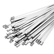 INF 20 paketov kabelskih vezic iz nerjavečega jekla Silver 200 mm, (21273844)