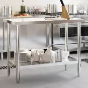 Vidaxl vidaXL Kuhinjska delovna miza 110x55x85 cm nerjaveče jeklo