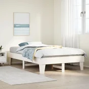 shumee vidaXL Posteljni okvir brez vzmetnice bel 120x200 cm borov les