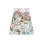 RugsX BAMBINO 61520 pralna preproga Princesa, grad za otroke protizdrsna - krem/ružičasta 160x220 cm, (5000359132)