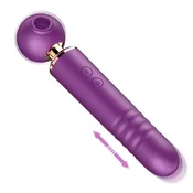 SuperLove 3in1 Ultimate Suction Pulsation Thrusting Massage Wand Purple