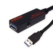 ROLINE 12.04.1072 USB kabel 20 m USB 3.2 Gen 1 (3.1 Gen 1) USB A Crno