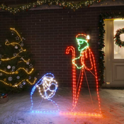 Božična figura Marija in Jožef 264 LED lučk 40x55&38x100 cm