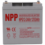 NPP NPG12V-24Ah, GEL BATTERY, C20=24AH, T14, 166x126x174x181, 7,6KG, Light grey