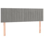 Vidaxl Posteljno vzglavje svetlo siva 144x5x78/88 cm žamet