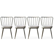Hanah Home Set 4 trpezarijske stolice Yildiz Krem