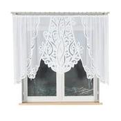 POLA - Že izdelana žakard zavesa z izrezom na dnu - 250x130 cm - bela -