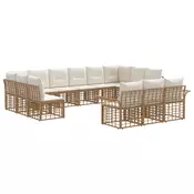 Set vanjskih sofa 13 pcs Prirodna i krema bijela Poliester