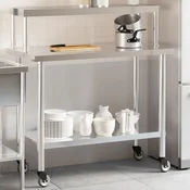 Vidaxl vidaXL Kuhinjska delovna miza s polico 110x55x120 cm nerjaveče jeklo