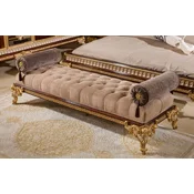 Casa Padrino luxury baroque bench gray/dark brown/gold - Baroque furniture