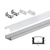 Set aluminijumski profil za LED trake 2m 17.5x7 mm