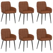 Trpezarijske stolice 6 pcs Umjetna koža Smeda 57 x 50 x 85 cm