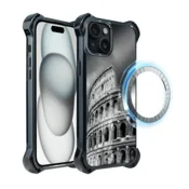 shumee Ovitek za iPhone 15 Plus IBIZU DropGuard Ultra z MagSafe, Noir City, Colosseum