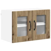 Vidaxl Stenski stekleni omarica LUCCA Artisan hrast 60 x 31 x 40 cm