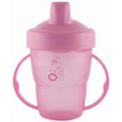 Prijelazna čaša s ručkama i tvrdim vrhom Lorelli Baby Care - 210 ml, Ružičasta