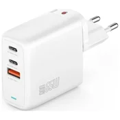 shumee 65W 4smarts Power Delivery 2xUSB-C/1xUSB-A stenski polnilnik bela
