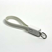 Kabel USB (2.0), USB A moški - microUSB moški, 0,2 m, bel, obesek za ključe, IZPREDAJ