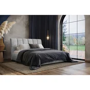 MID.YOU OBLAZINJENA POSTELJA 160 cm x 200 cm , les, tekstil, leseni material siva