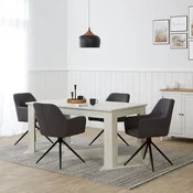 Homestyle4U Jedilniški stol, komplet, 57x85x59 cm, siva
