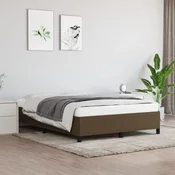 shumee vidaXL Posteljni okvir brez vzmetnice temno rjav 140x190 cm blago