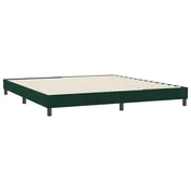 Vidaxl posteljni okvir brez vzmetnice temno zelena 180x210 cm žamet