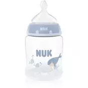 NUK First Choice Whale steklenička z indikatorjem temperature 0m+ 150 ml