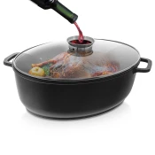shumee Granitni pekač s pokrovom, ovalni gosji vrat GRANDE 12 l, 43,5x33,5 cm
