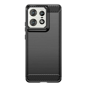 Techsuit Carbon Silicone ovitek za Motorola Edge 50 Pro – črn