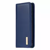 Eleganten etui Wallet Shell za Huawei P40 iz pravega usnja - moder
