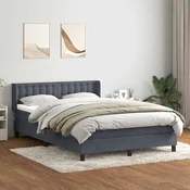 vidaXL Box spring posteljni z vzmetnico temno siv 160x210 cm žamet