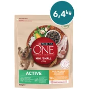 Purina ONE MINI/SMALL Active suha hrana za pse do 10kg, bogata s piščancem in rižem, 8x800g