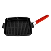 Square grill pan, 24 x 24 cm, red handle - LAVA