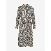 Cream-Black Womens Patterned Shirt Dress VILA Daca - Women