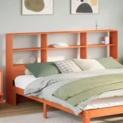 vidaXL Vzglavje s predelki voščeno rjavo 180 cm trdna borovina