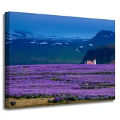 shumee Platno s sliko Narava Polje sivke 40x30 cm Vijolični cvetovi